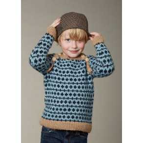 Brne sweater med raglan og skr knaplukning.