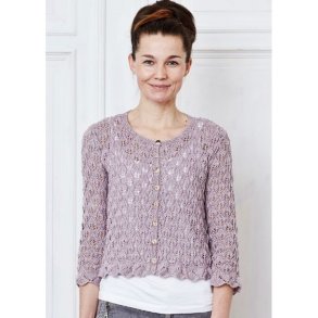 Cardigan med bladmnster.