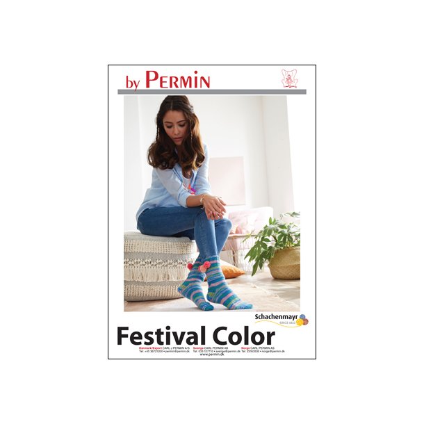Festival Color strmper / Sokker med pomponer - Download opskriften