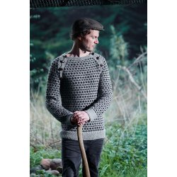 Herresweater med skr knaplukning.